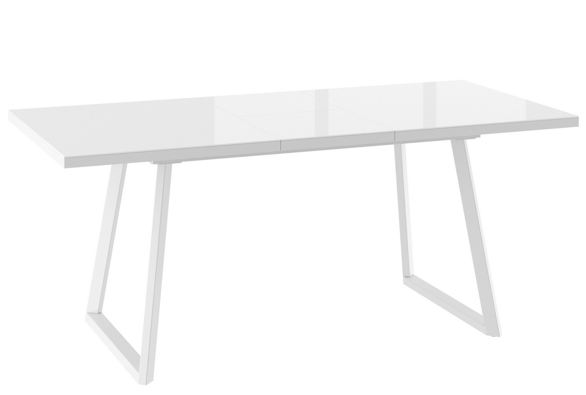 стол белый со стеклом кухонный раздвижной хофф